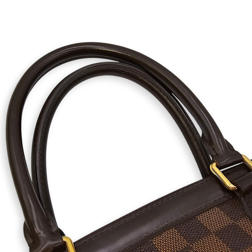 Damier Trevi PM Brown Top Handle Bag in Coated Canvas, Gold hardware
