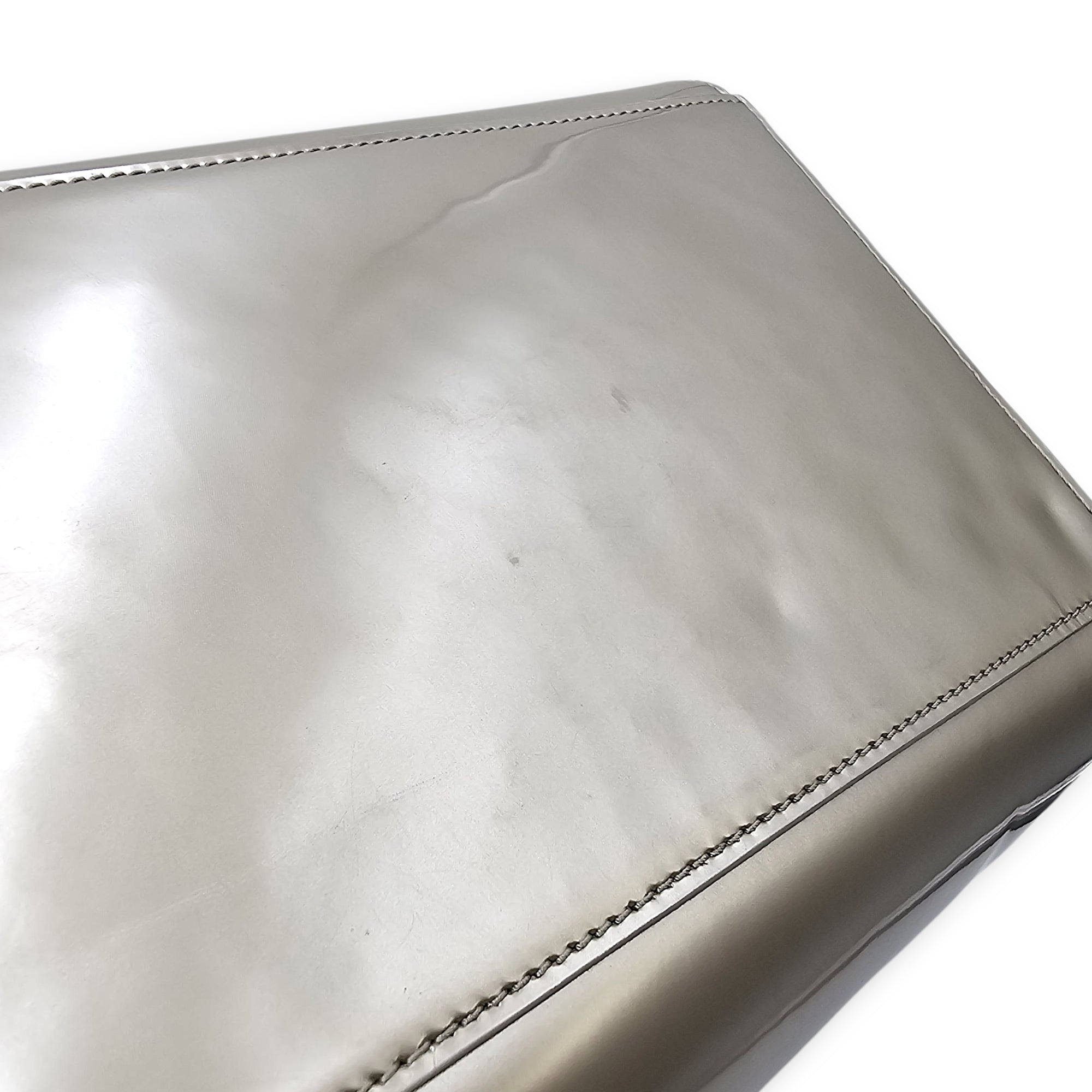 Jelly Shopping Bag MM Grey Top Handle Bag in Metallic Calf