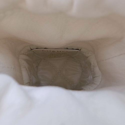 Quilted Bucket Mini White Crossbody Bag in Lambskin Gold hardware CL2508-15104 6