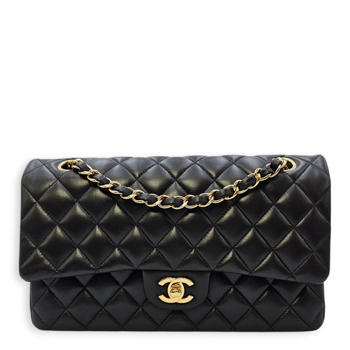 Quilted CC Classic Flap (DF) Medium Black Shoulder Bag in Lambskin Gold hardware CL2508-15168 1