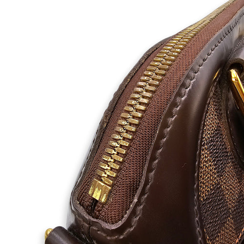 Damier Trevi PM Brown Top Handle Bag in Coated Canvas, Gold hardware