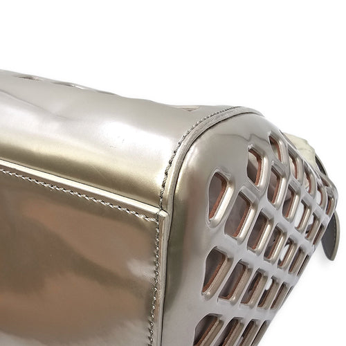 Jelly Shopping Bag MM Grey Top Handle Bag in Metallic Calf