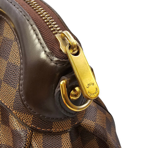 Damier Trevi PM Brown Top Handle Bag in Coated Canvas, Gold hardware