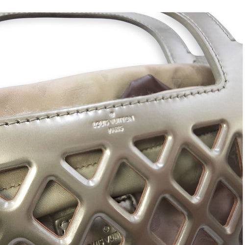 Jelly Shopping Bag MM Grey Top Handle Bag in Metallic Calf