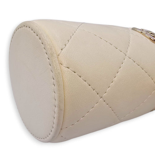 Quilted Bucket Mini White Crossbody Bag in Lambskin Gold hardware CL2508-15104 13