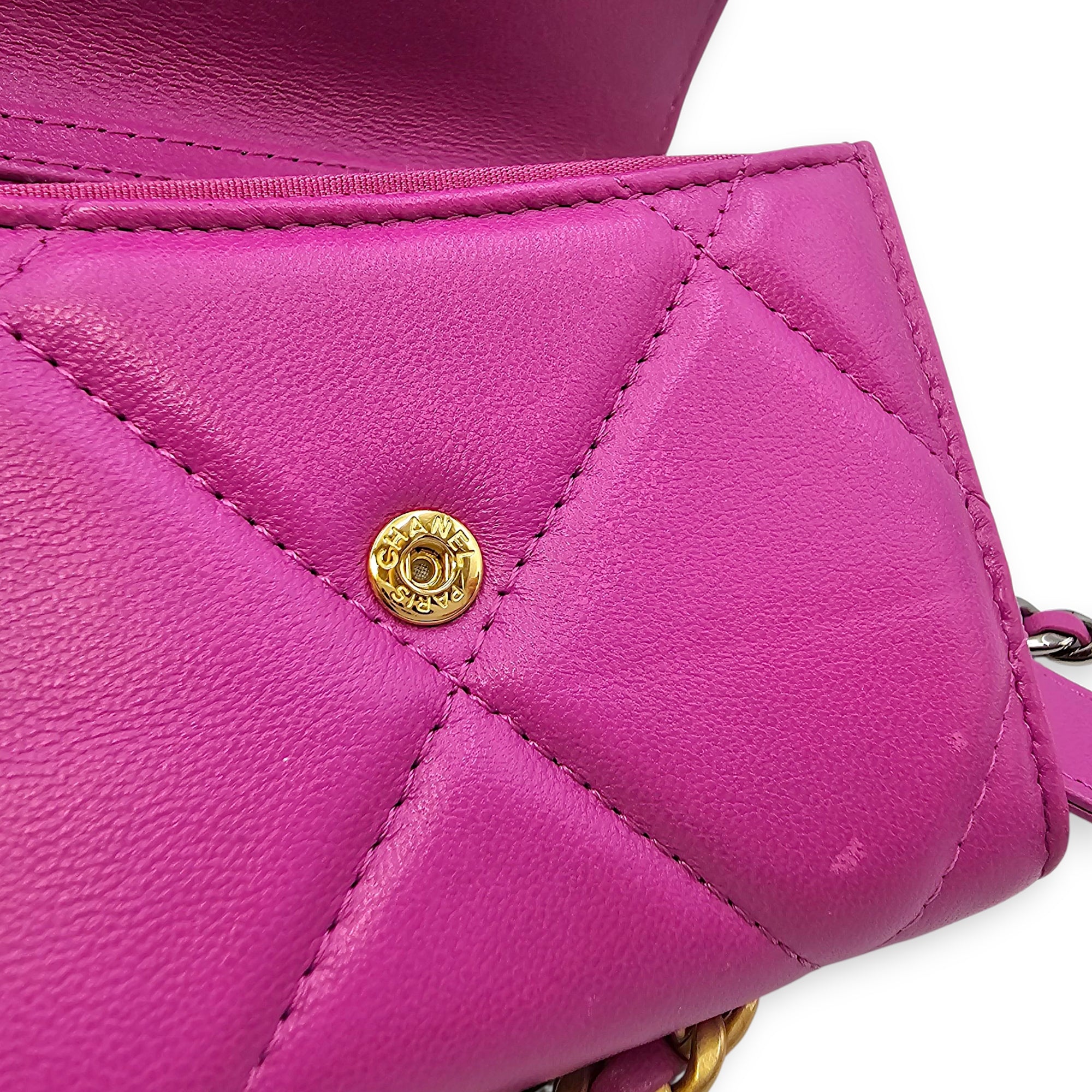 C19 Mini Pink Purse in Lambskin, Tri-tone hardware hardware