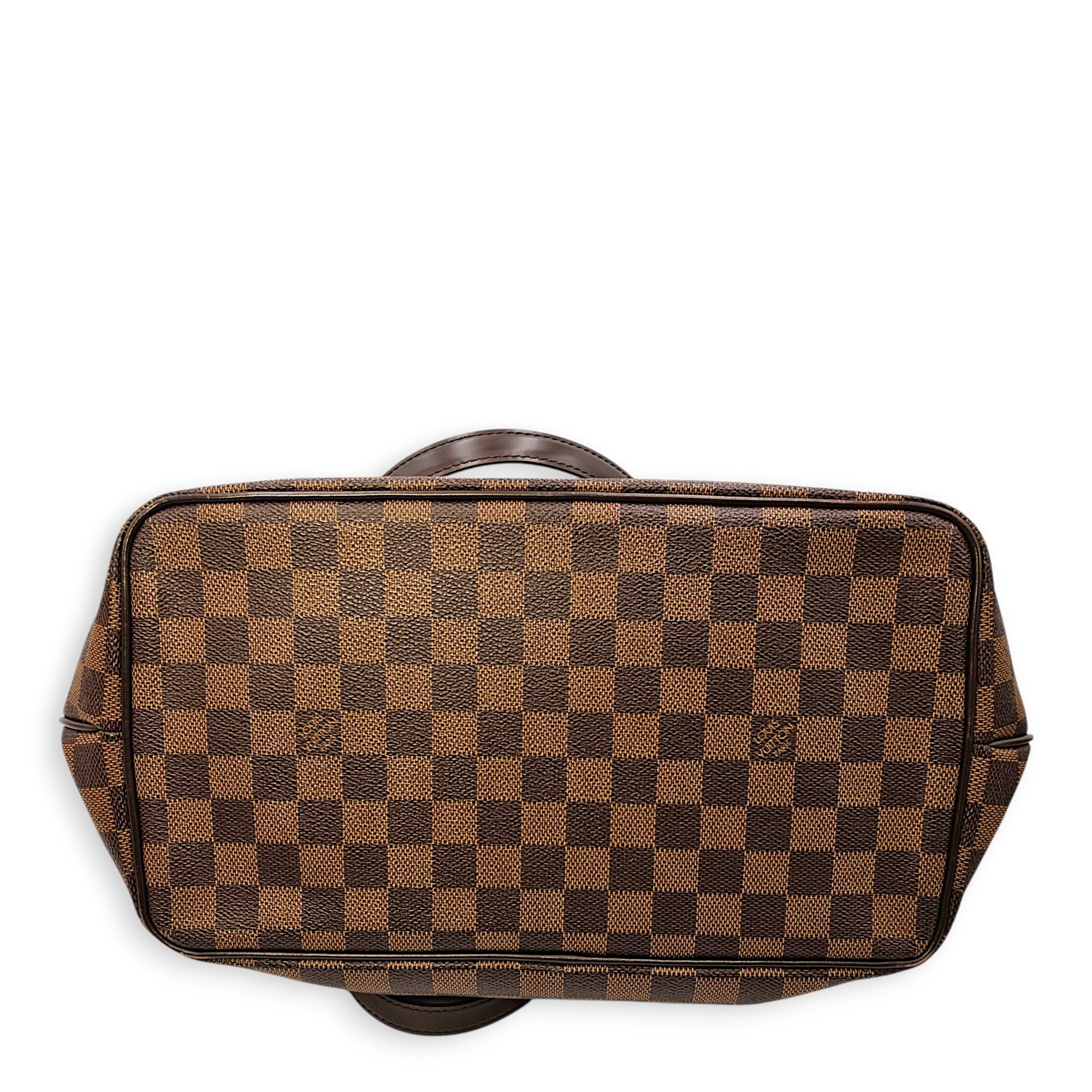 Damier Westminster Brown Top Handle Bag in Canvas, Gold hardware