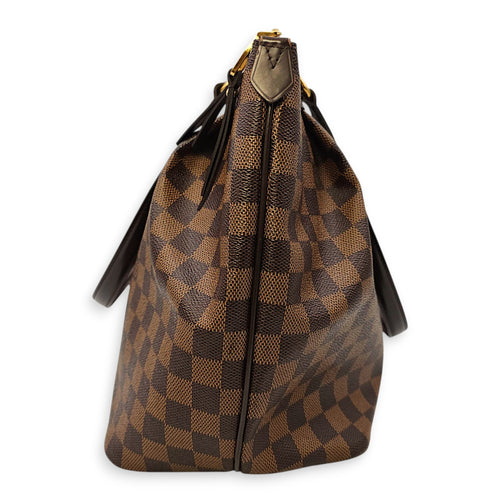 Damier Westminster Brown Top Handle Bag in Canvas, Gold hardware