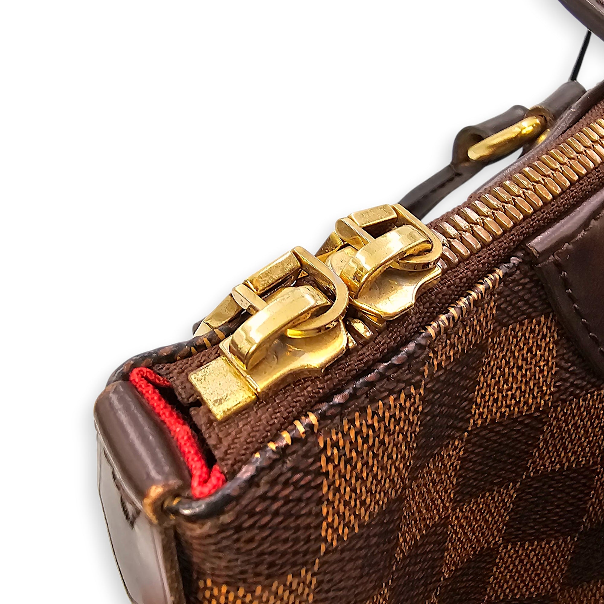 Damier Westminster Brown Top Handle Bag in Canvas, Gold hardware
