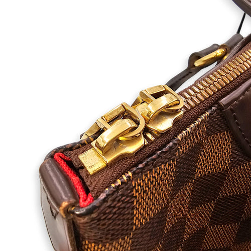 Damier Westminster Brown Top Handle Bag in Canvas, Gold hardware