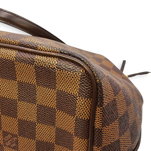 Damier Westminster Brown Top Handle Bag in Canvas, Gold hardware