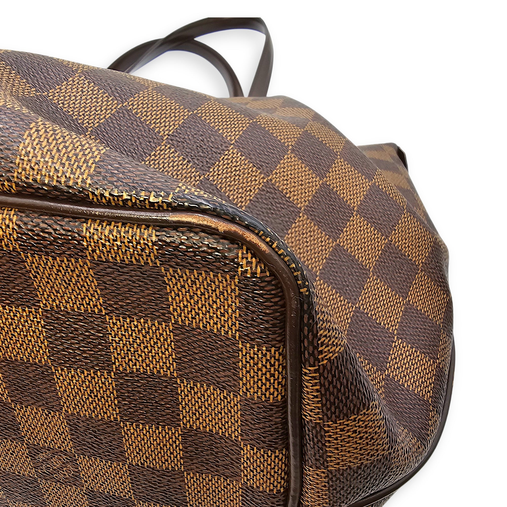 Damier Westminster Brown Top Handle Bag in Canvas, Gold hardware