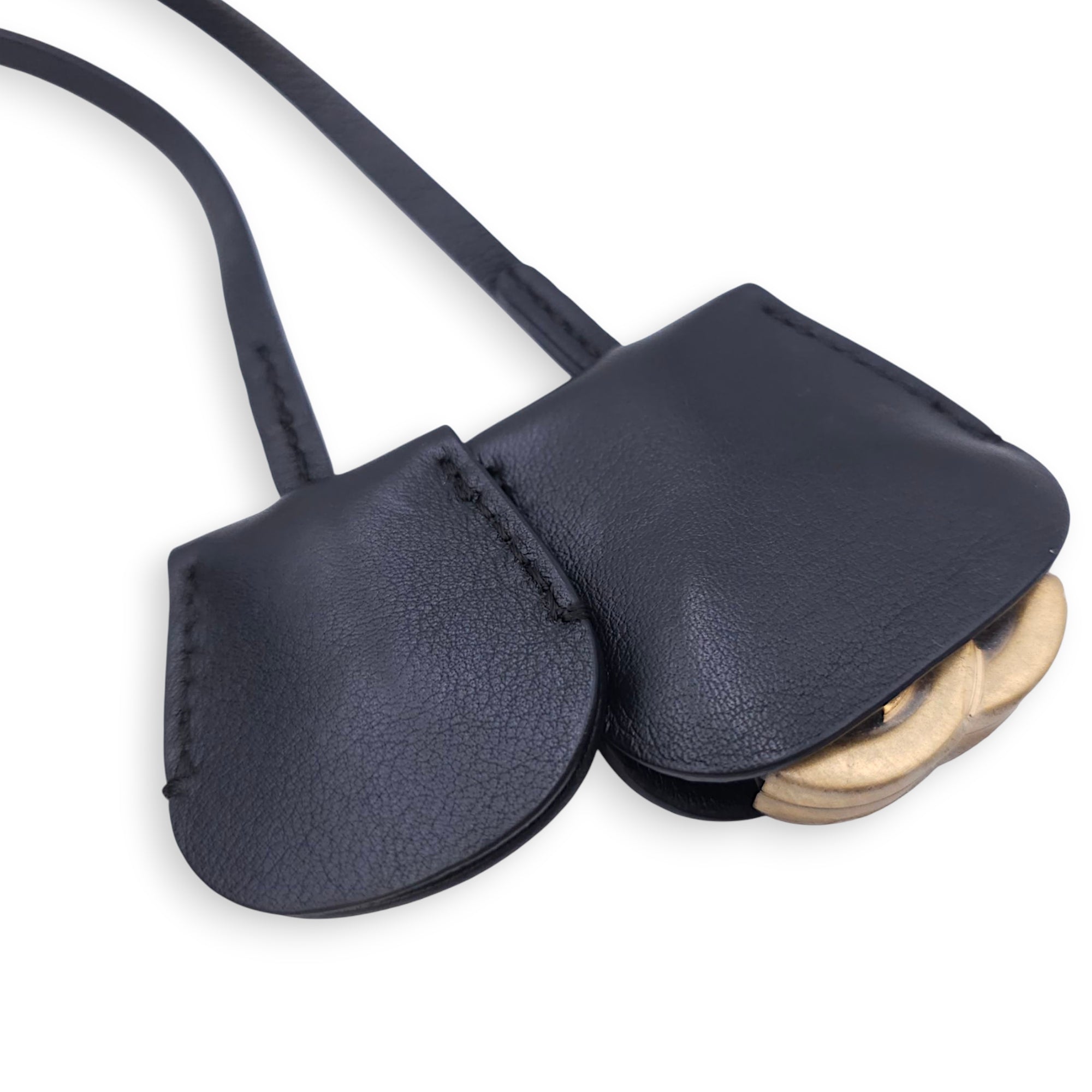 Quilted CC Vanity Filigree Case Small Size Blue Shoulder Bag in Caviar Leather, Gold hardware