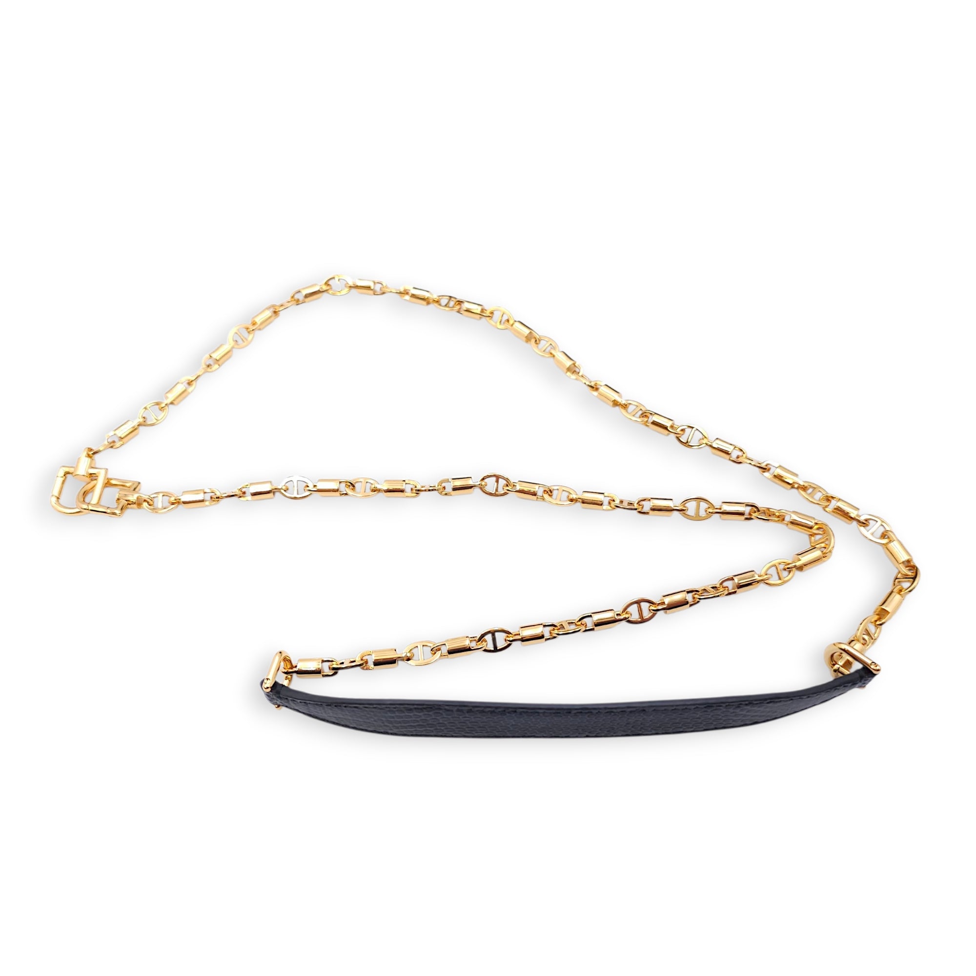 LP Extra Pocket 19 Black Shoulder Bag in Lizard, Gold hardware