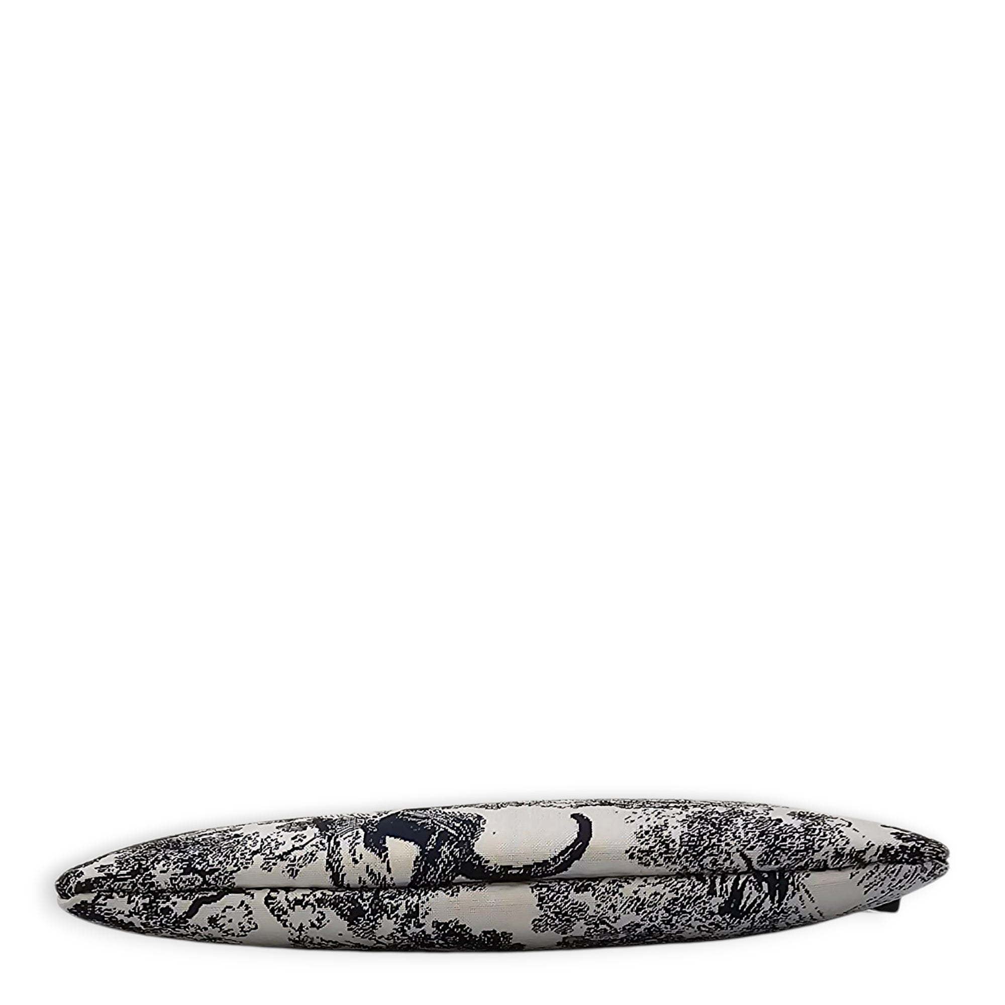 Travel Multifunctional Blue Pouch in Toile de jouy technical fabric, Gunmetal hardware