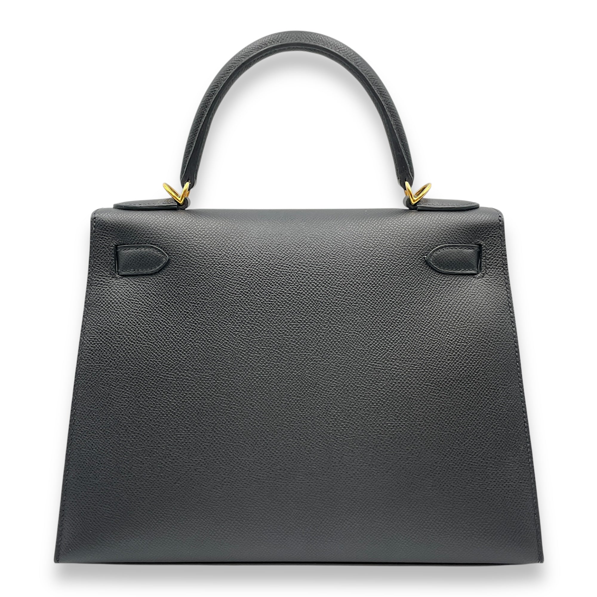 Sellier Kelly 28 Black in Epsom, Gold hardware