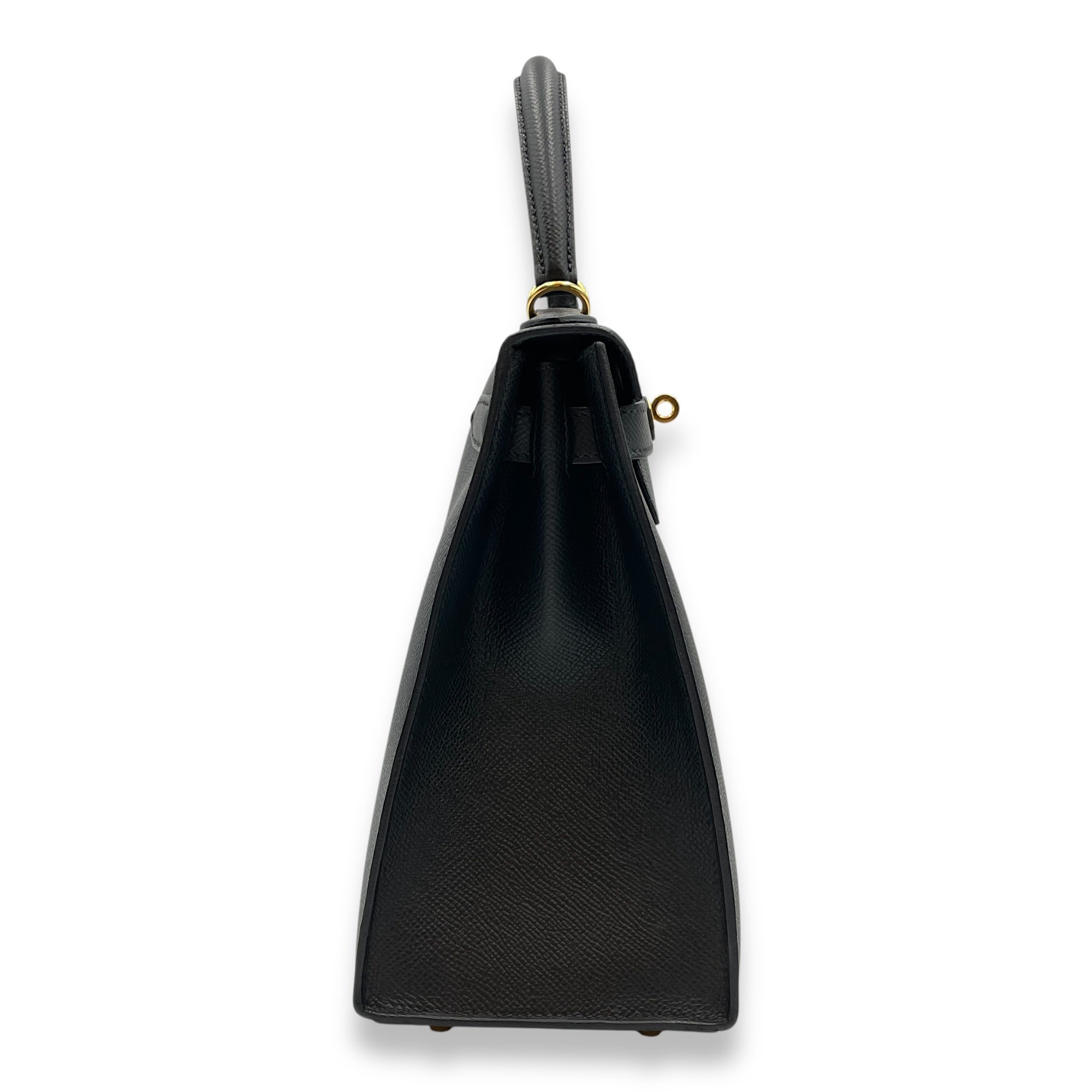 Sellier Kelly 28 Black in Epsom, Gold hardware