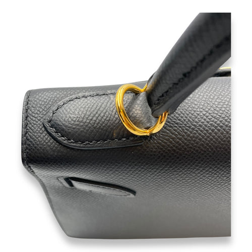 Sellier Kelly 28 Black in Epsom, Gold hardware