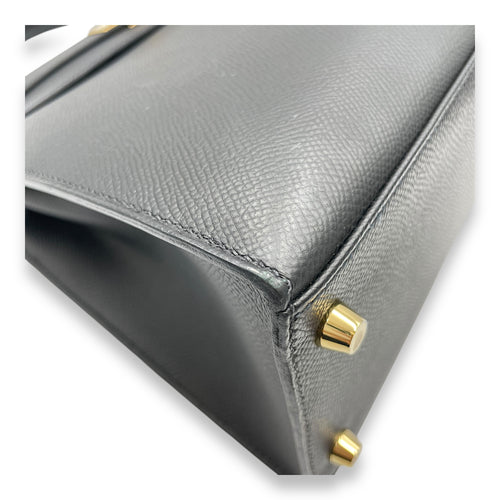 Sellier Kelly 28 Black in Epsom, Gold hardware