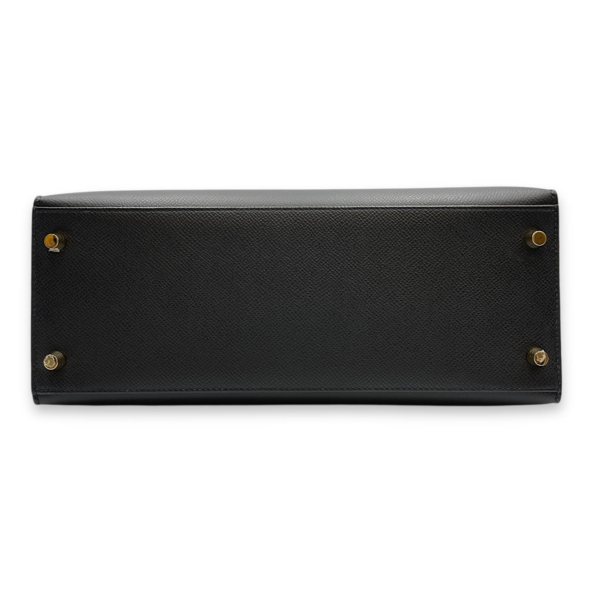 Sellier Kelly 28 Black in Epsom, Gold hardware