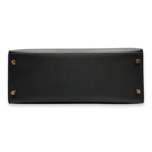 Sellier Kelly 28 Black in Epsom, Gold hardware