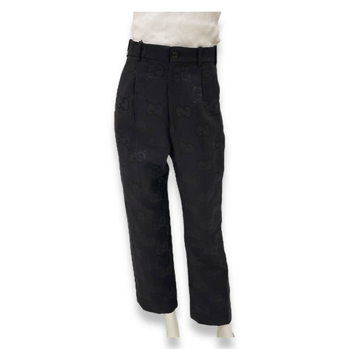 GG Logo All Over Pants 38 Black Ready-To-Wear in Cotton/Polyester