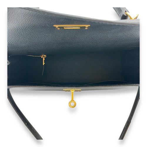 Sellier Kelly 28 Black in Epsom, Gold hardware