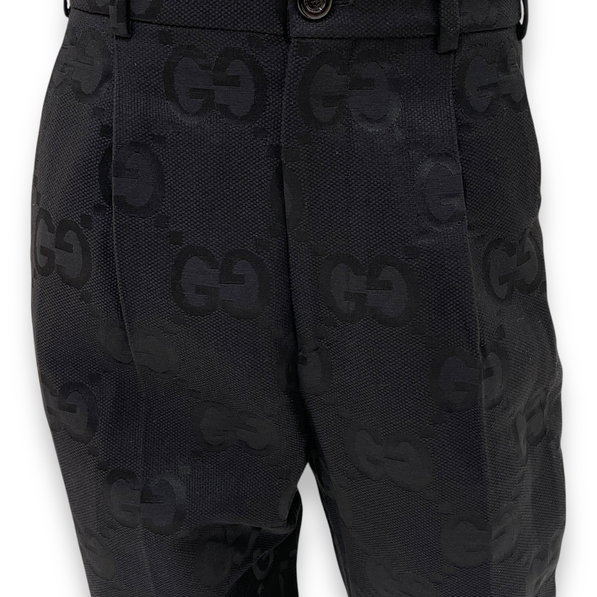 GG Logo All Over Pants 38 Black Ready-To-Wear in Cotton/Polyester