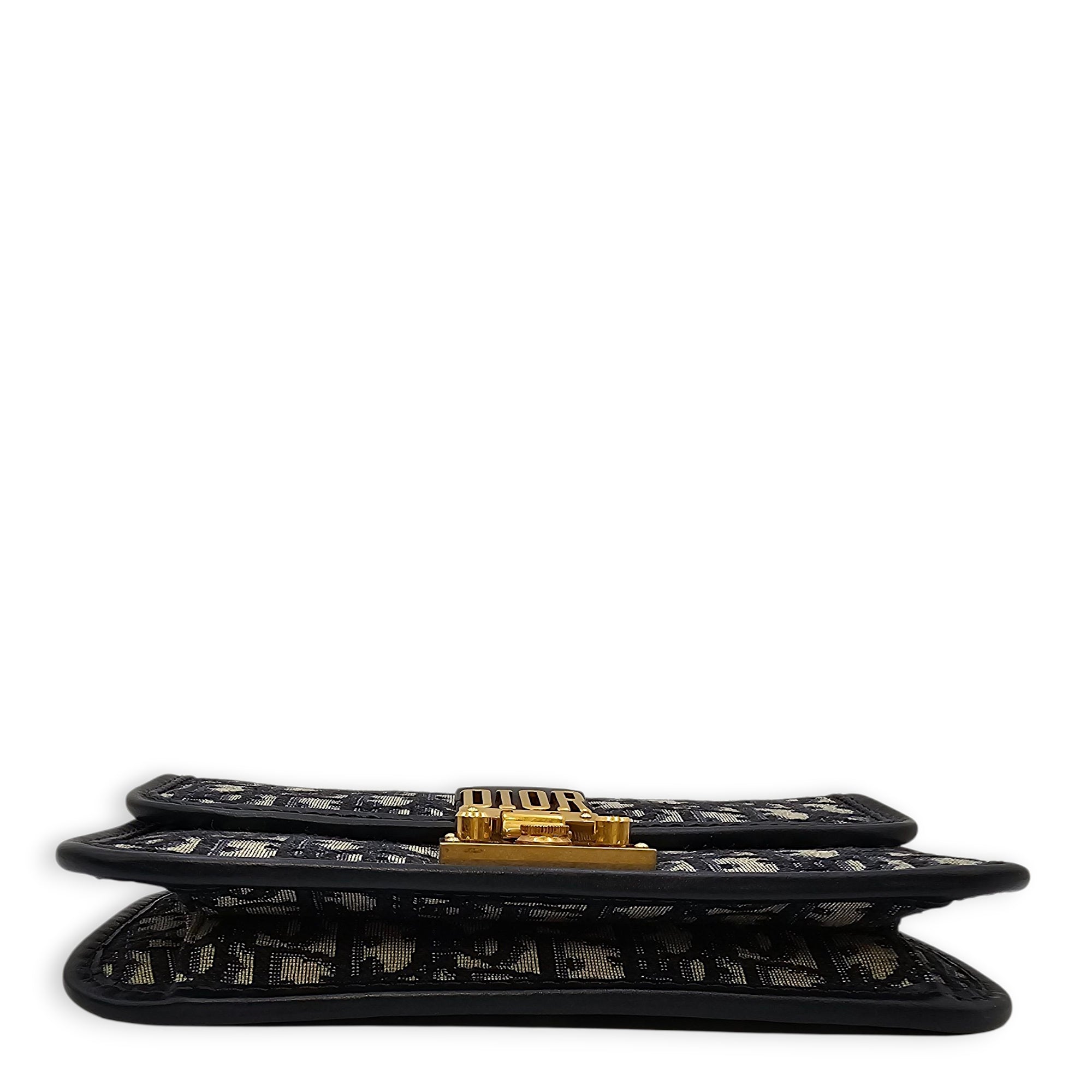 Dior Addict Oblique Monogram Flap Blue Shoulder Bag in Canvas, Gold hardware