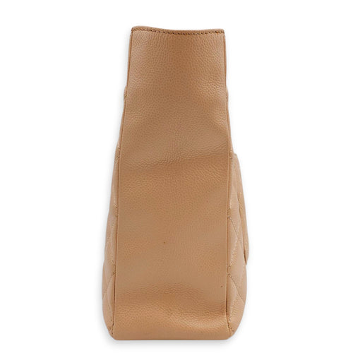 PST Beige Shoulder Bag in Caviar Leather, Gold hardware