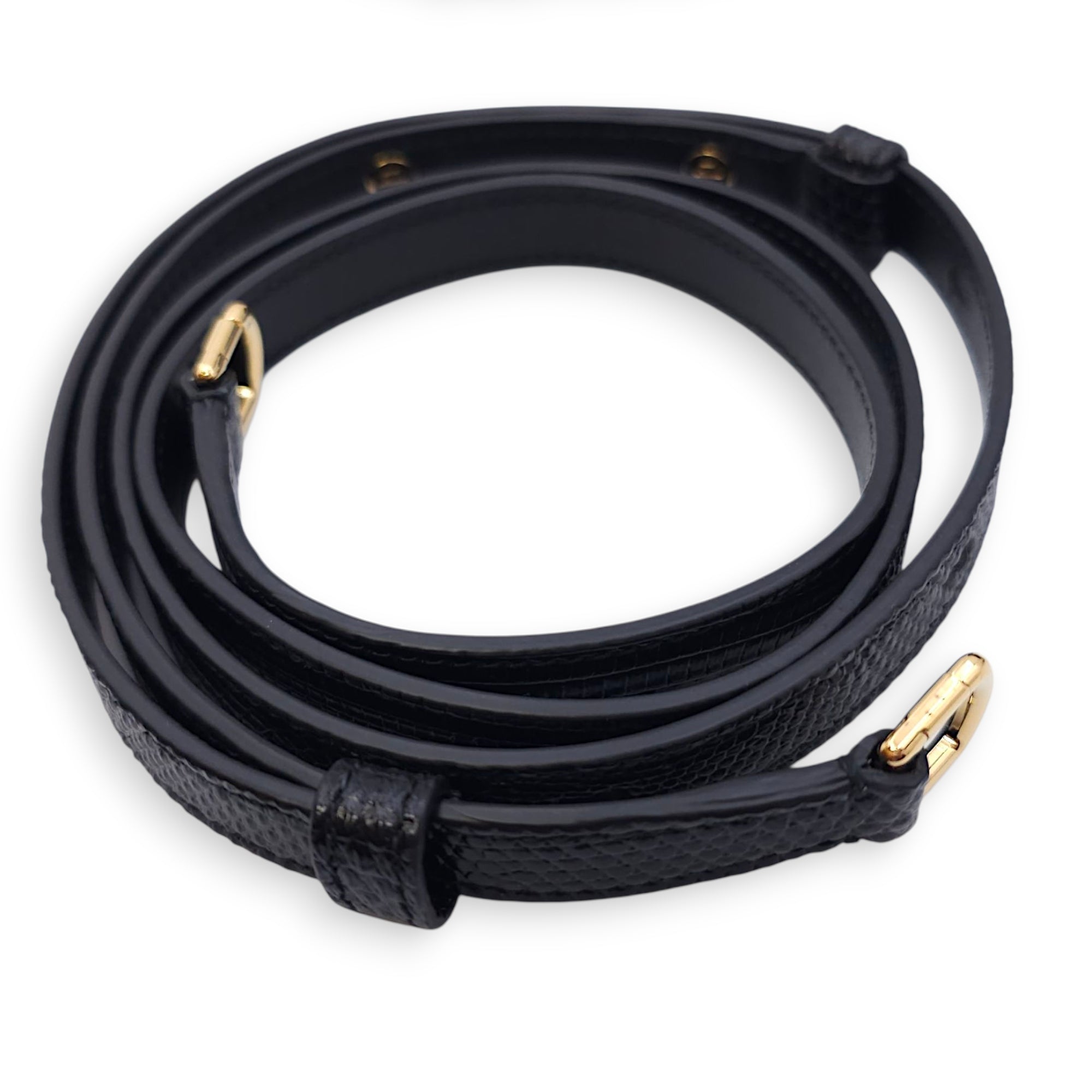LP Extra Pocket 19 Black Shoulder Bag in Lizard, Gold hardware