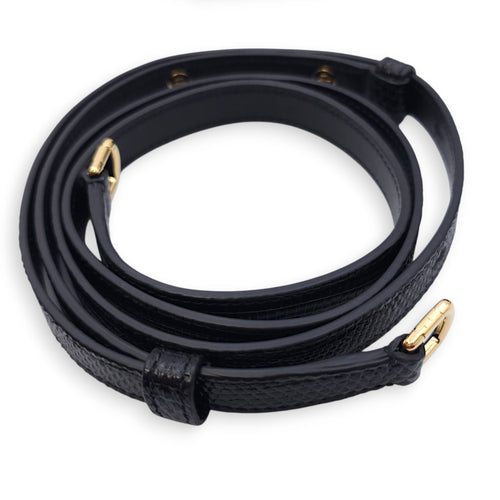 LP Extra Pocket 19 Black Shoulder Bag in Lizard Gold hardware CL2508-15161 5