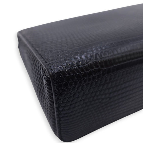 LP Extra Pocket 19 Black Shoulder Bag in Lizard Gold hardware CL2508-15161 2