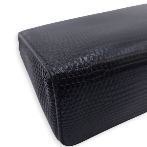 LP Extra Pocket 19 Black Shoulder Bag in Lizard, Gold hardware