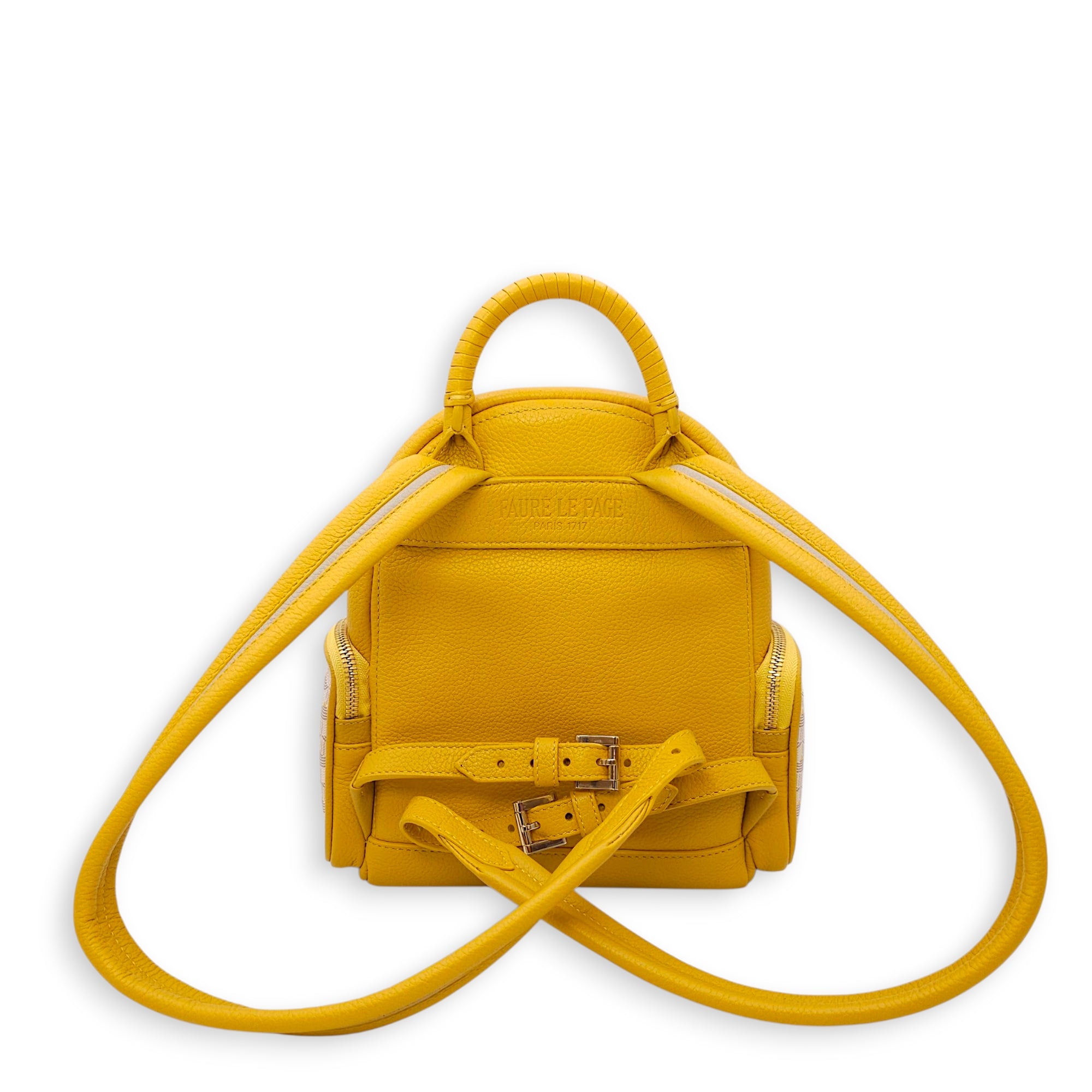 Monogram Back Up 21 Yellow Backpack in Calfskin, Gold hardware