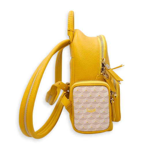 Monogram Back Up 21 Yellow Backpack in Calfskin, Gold hardware