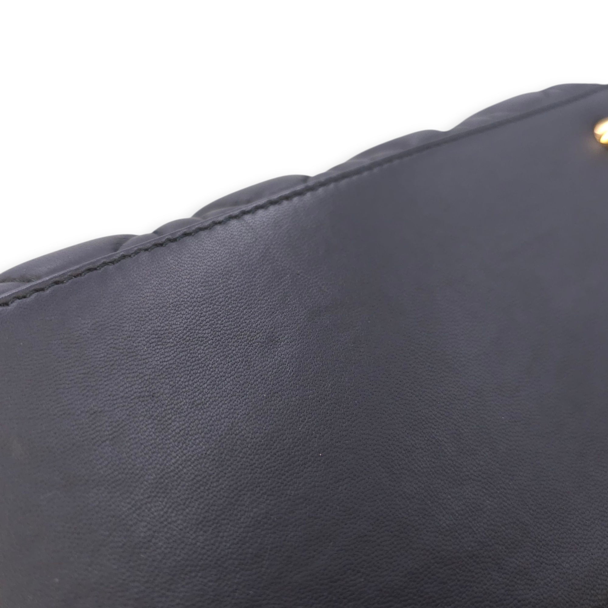 Lady Dior Medium Black Top Handle Bag in Lambskin, Gold hardware