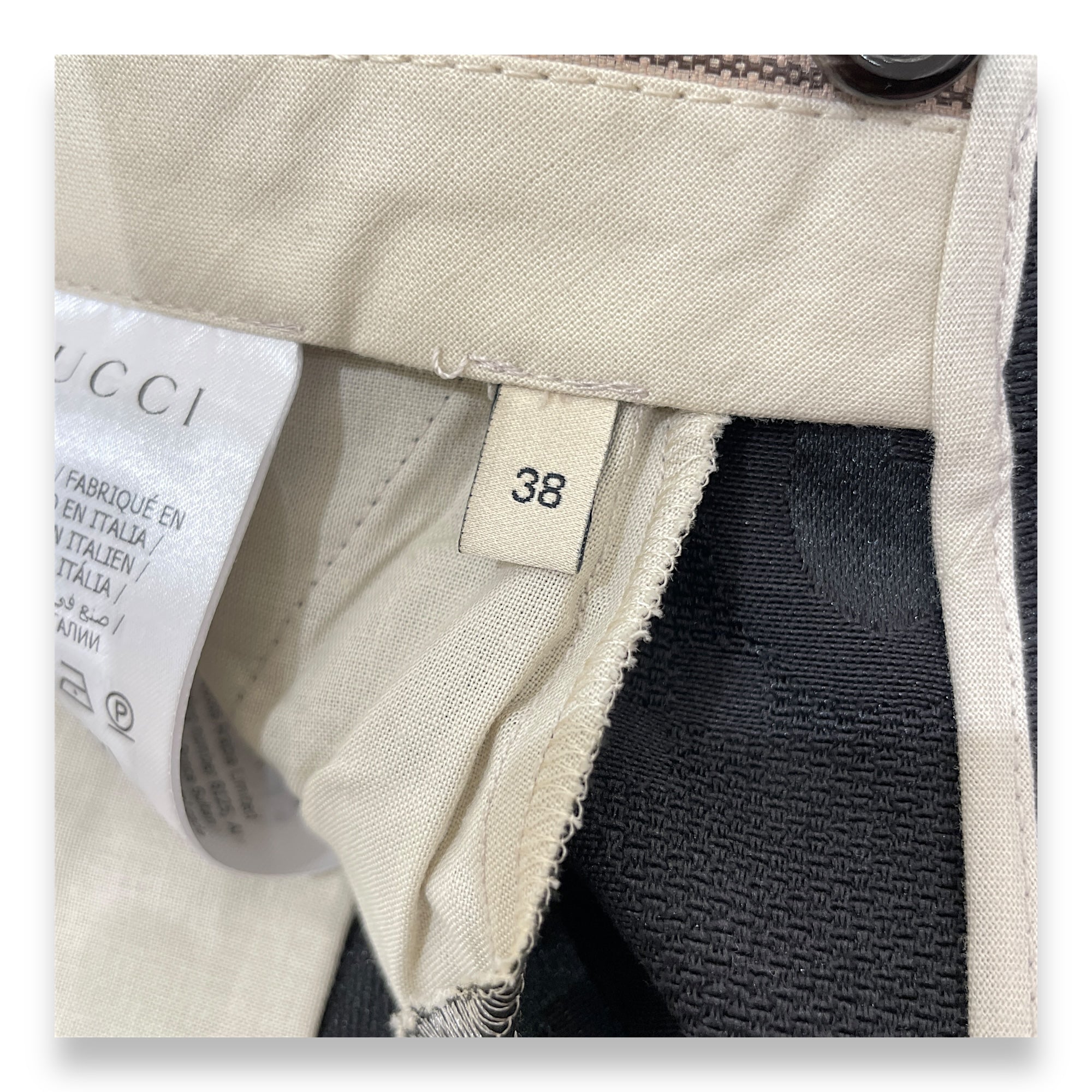 GG Logo All Over Pants 38 Black Ready-To-Wear in Cotton/Polyester