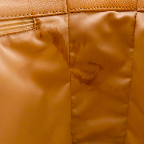 PST Beige Shoulder Bag in Caviar Leather, Gold hardware