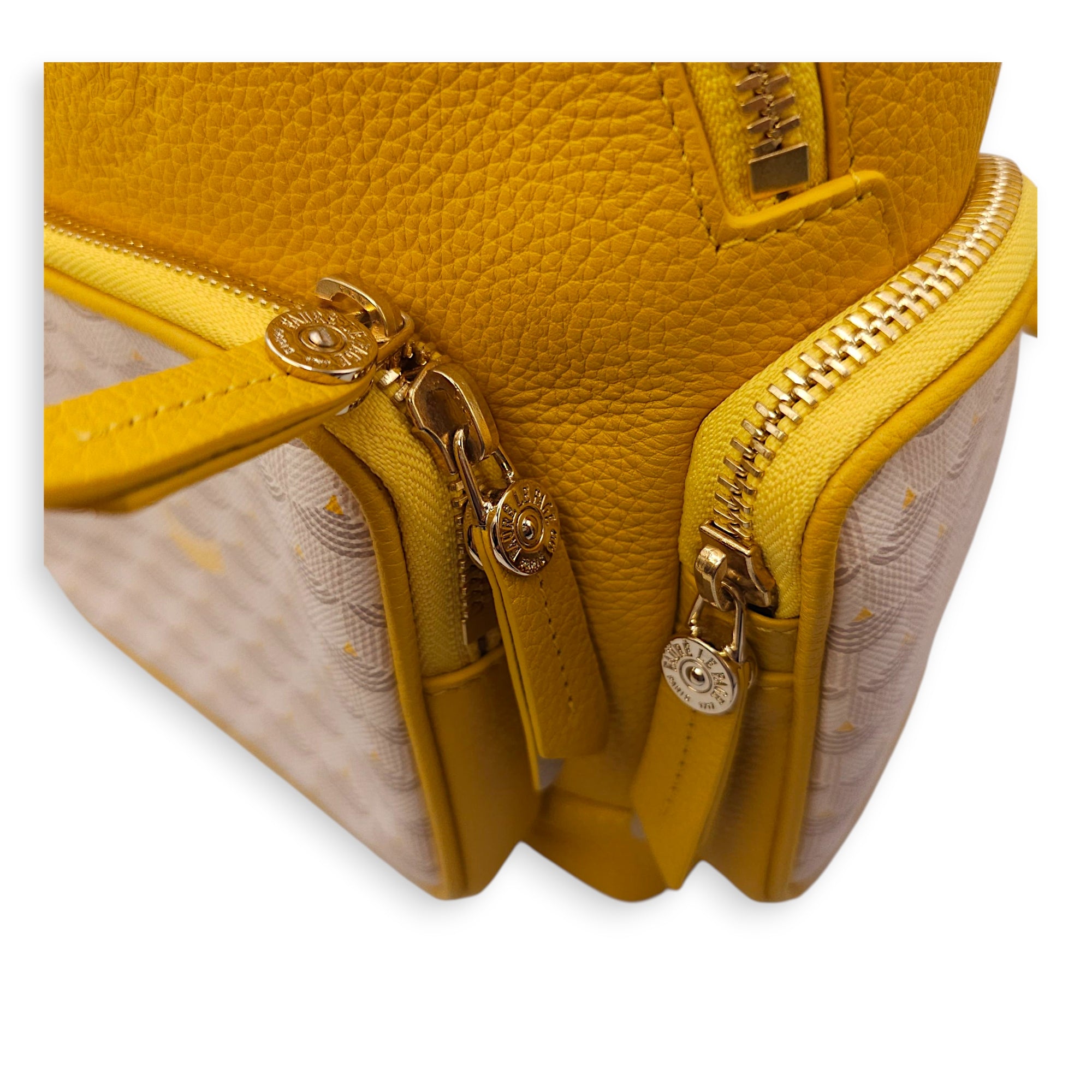 Monogram Back Up 21 Yellow Backpack in Calfskin, Gold hardware