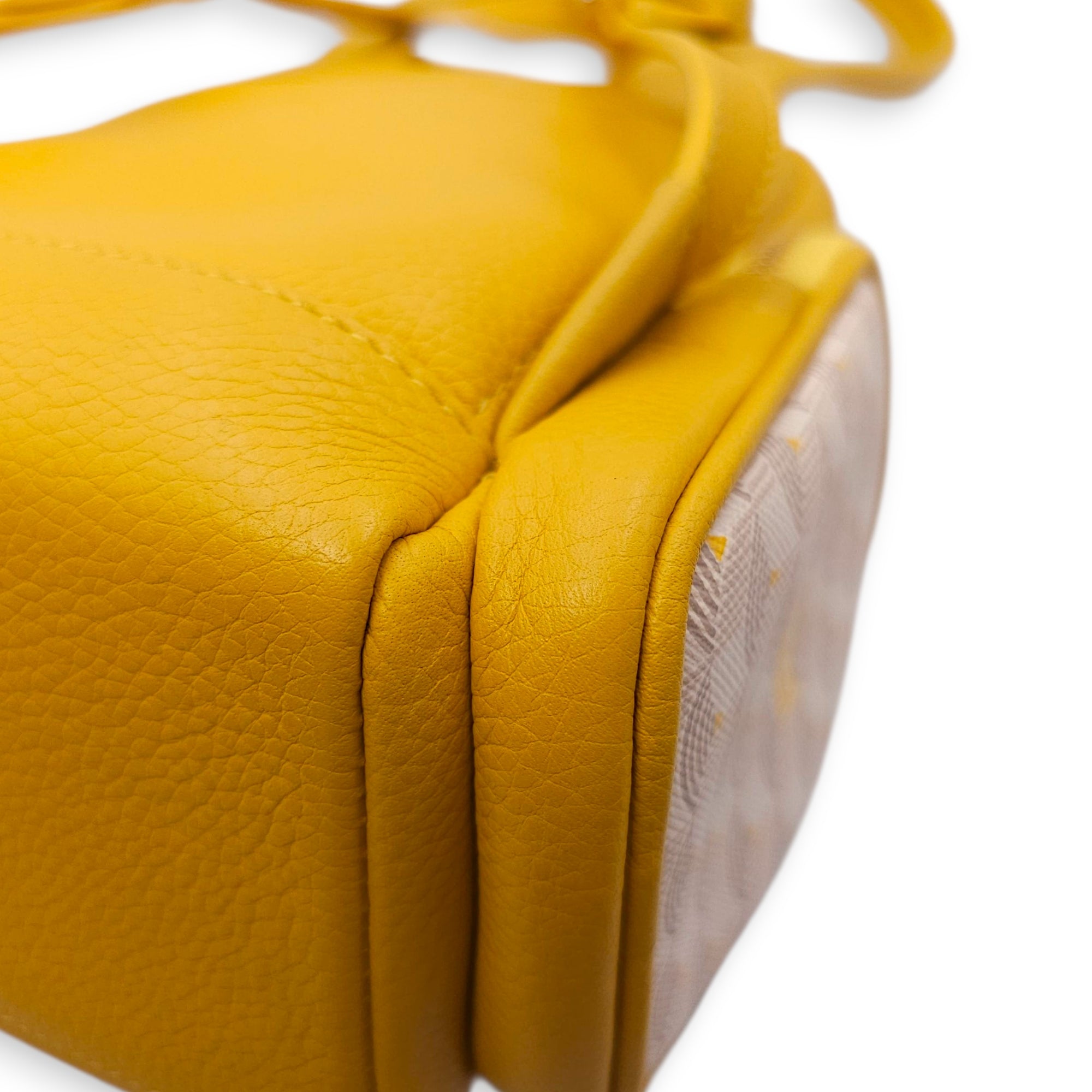 Monogram Back Up 21 Yellow Backpack in Calfskin, Gold hardware