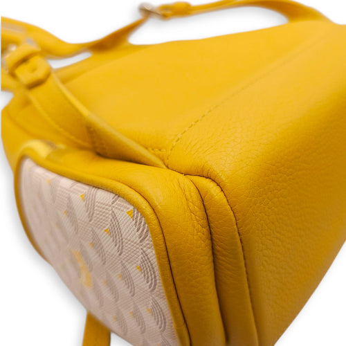 Monogram Back Up 21 Yellow Backpack in Calfskin, Gold hardware