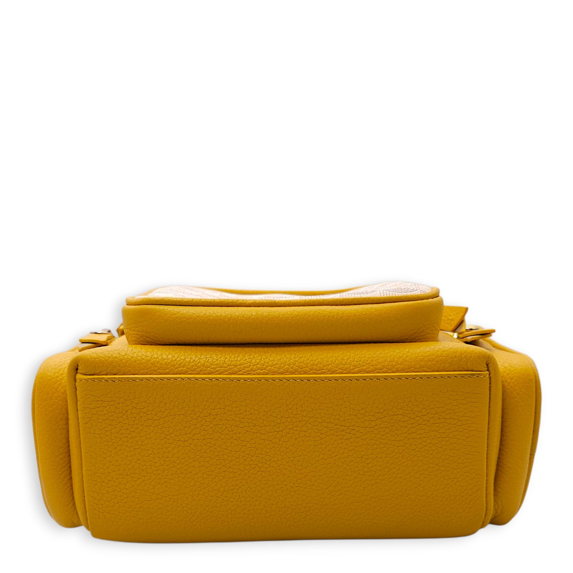 Monogram Back Up 21 Yellow Backpack in Calfskin, Gold hardware