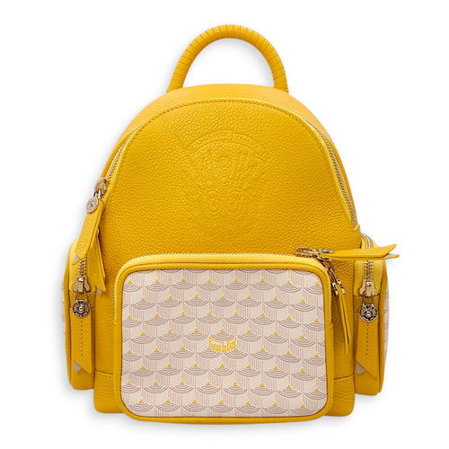 Monogram Back Up 21 Yellow Backpack in Calfskin, Gold hardware