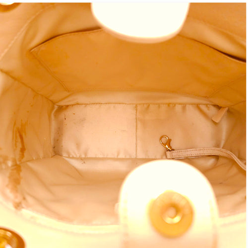 PST Beige Shoulder Bag in Caviar Leather, Gold hardware