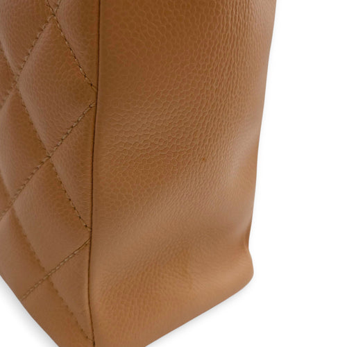 PST Beige Shoulder Bag in Caviar Leather, Gold hardware