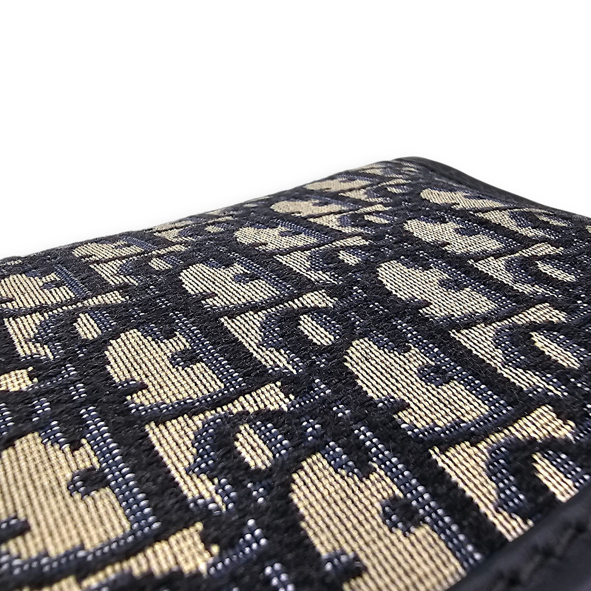 Dior Addict Oblique Monogram Flap Blue Shoulder Bag in Canvas, Gold hardware