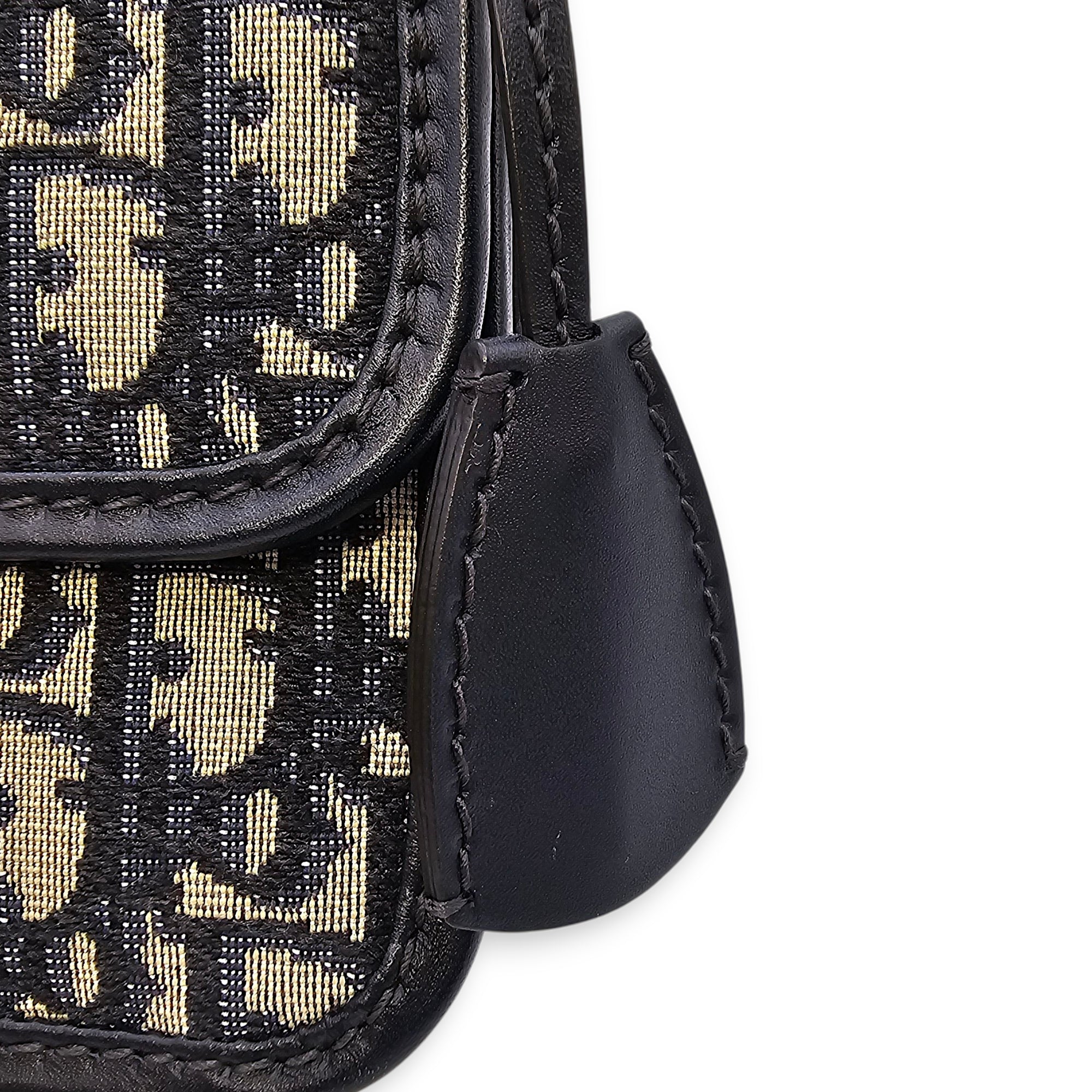 Dior Addict Oblique Monogram Flap Blue Shoulder Bag in Canvas, Gold hardware