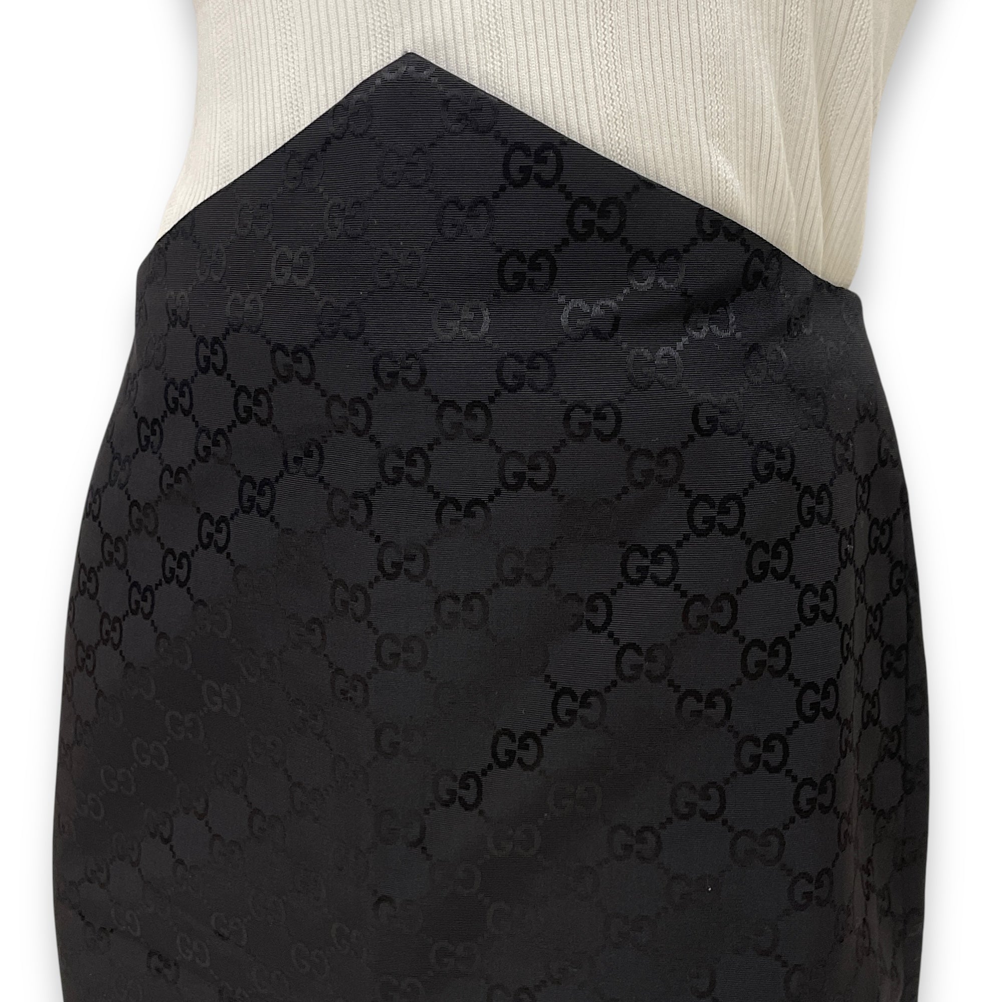 GG Logo All Over Long Skirt 38 Black Ready-To-Wear in Cotton/Viscose