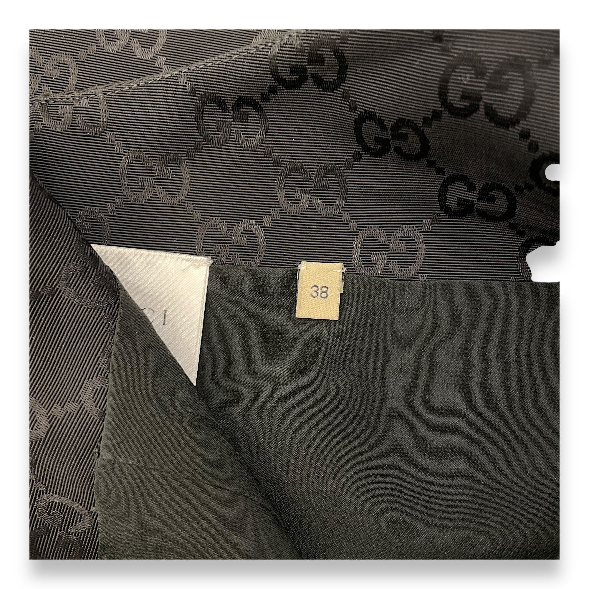 GG Logo All Over Long Skirt 38 Black Ready-To-Wear in Cotton/Viscose